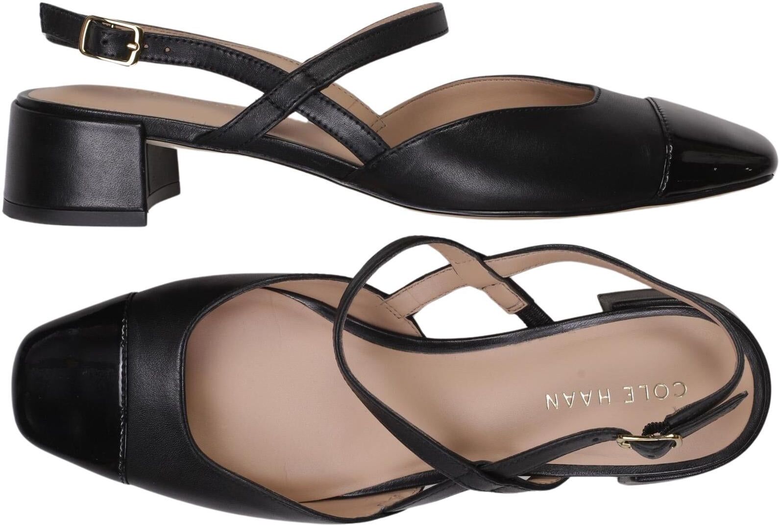 Cole Haan Damen Sandalen, Schwarz, Gr. EU 39 (UK 6), kein / Etikett - Second Hand