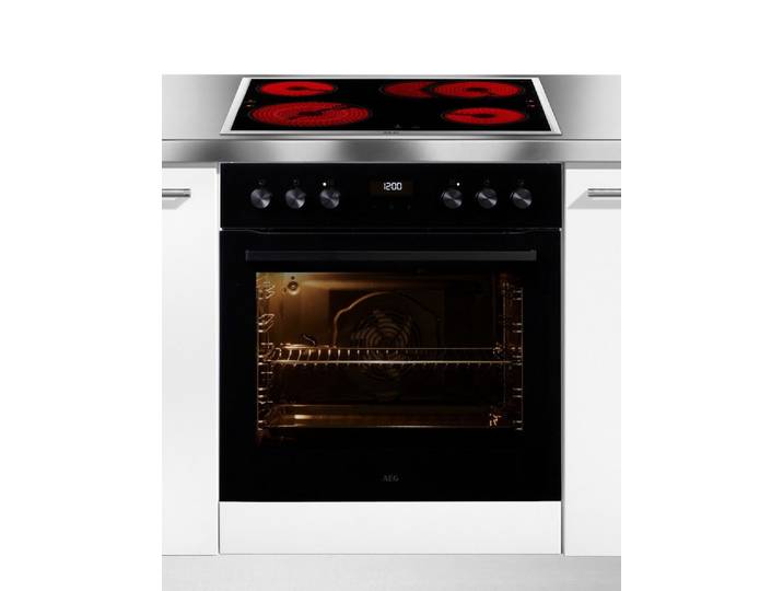 AEG Elektro-Herd-Set Serie 5000 HH25HSB, Aqua Clean, Heißluft: Gleichmäßiges Garen auf 3 Ebenen: ideal für Mehrblech‑Backen