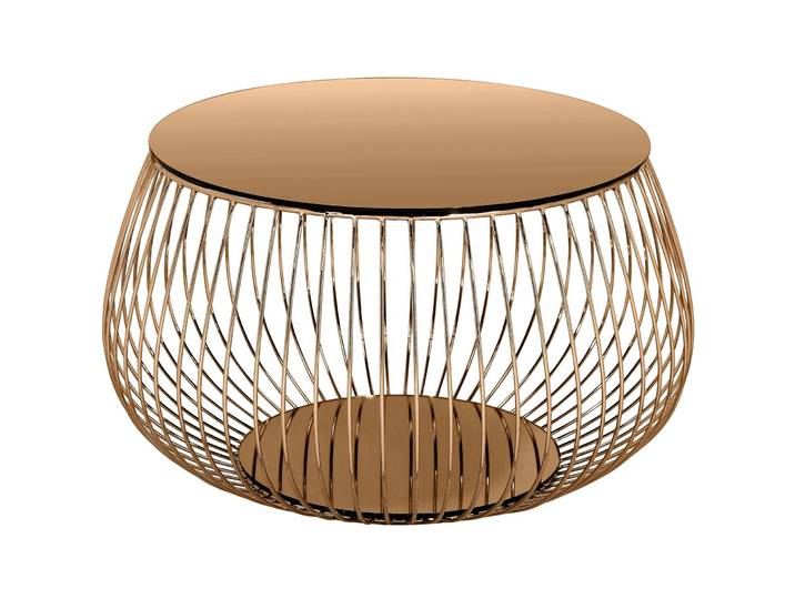 Salontisch Calvin roségold Glas, Metall B 72 T 72 cm - Salontisch
