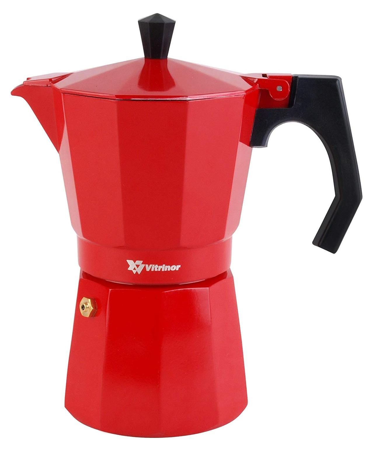 Dripio Espressokann voor 9 kopjes met veiligheidsventiel en ergonomische handgreep, aluminium