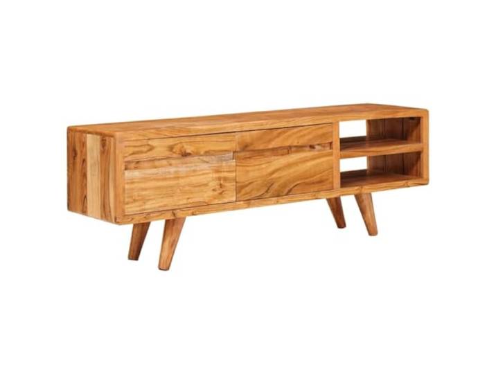 HKQWPBF TV-Schrank mit Regal Braun 110 x 30 x 40 cm Massivholz Akazie Minimalistisches Design, klare Linien, zeitgenössische Einrichtung, Entertainment-Bereich, abriebfest, langlebig, trocken