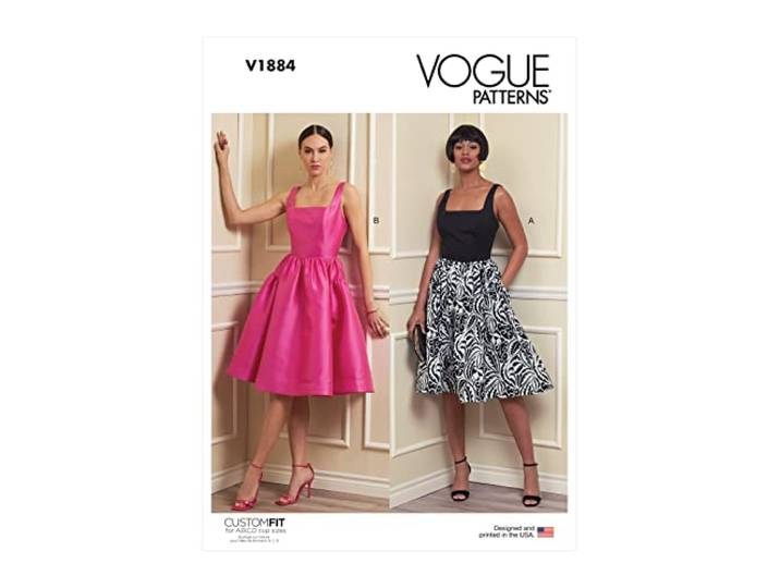 Vogue Patterns V1884E5 Misses Jurk E5 (14-16-18-20-22)