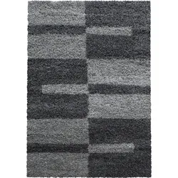 HOCHFLORTEPPICH WERFEN, kariert, Grau, 100 x 200 cm