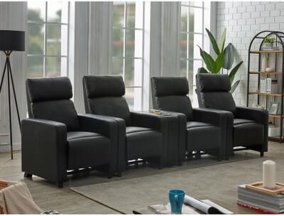 Coaster Toohey Upholstered Tufted Recliner Living Room Set Black