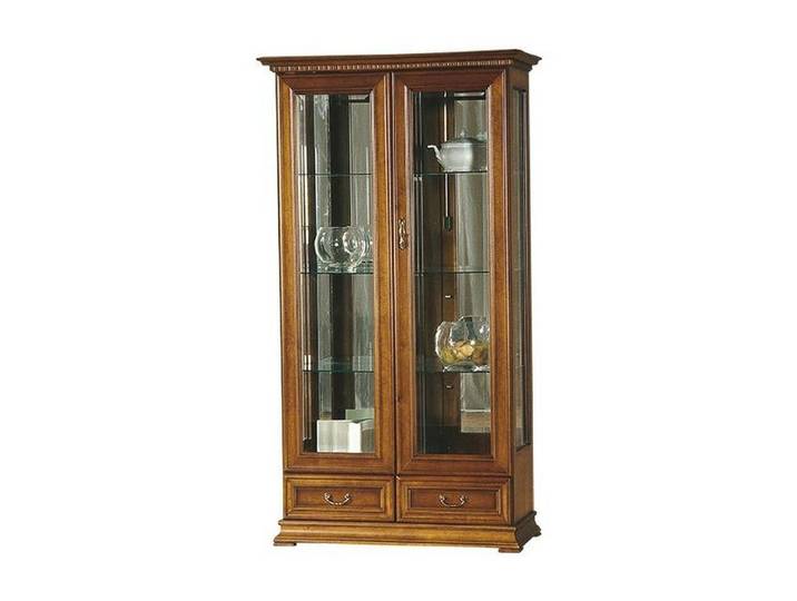 JVmoebel Vitrine Massiver Holzschrank in klassischem Braun mit eleganter Gestaltung (1-St) Made in Europa