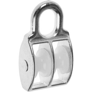 PRIOstahl Umlenkrolle 667_SW, Zink-Druck-Guss, Ø 20 mm, 200 kg Tragkraft, Doppel-Seilführung mit Öse, für Seil Ø 6 mm