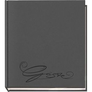 Veloflex Gästebuch 5420082 Classic, grau, 20,5 x 24 cm, blanko weiß, Hardcover mit Prägung, 144 Seiten