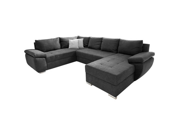 P & B Wohnlandschaft, Anthrazit, Metall, Uni, 5-Sitzer, Füllung: Schaumstoff, U-Form, 305x219 cm, Made in EU, Liegefunktion, Wohnzimmer, Sofas & Couches, Wohnlandschaften, Wohnlandschaft U-Form