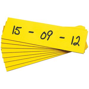 Eichner Magnetschilder 9218-04012, gelb, 100 x 20 mm, für Handbeschriftung, 100 Stück