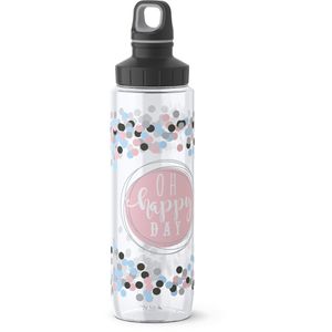 Emsa Trinkflasche Drink2Go Tritan 518309 Happy Day, aus Kunststoff, transparent / rosa, Schraubverschluss, 700 ml