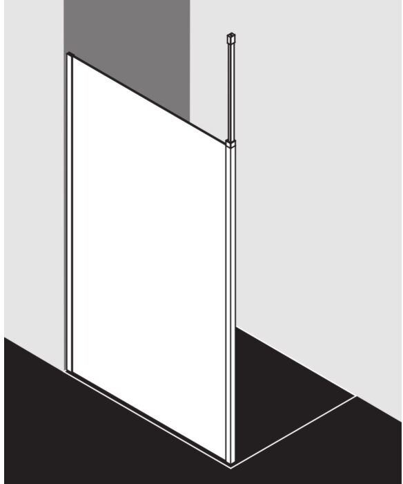 Kermi Xb Glasanlage XBWDL09020VPK 91x200cm, silber hochglanz, ESG klar Clean, links