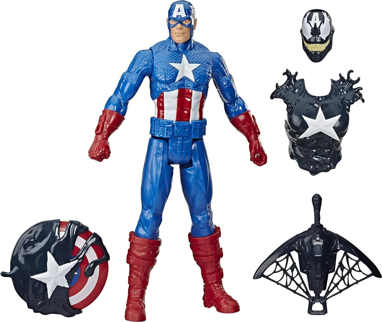 Hasbro Marvel Series Spider-Man Maximum Venom Captain America Venom Articulated Actiefiguur Multicolor
