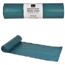 70 Liter Müllsäcke, blau, 10 Rollen a 25 Säcke = 250 Säcke