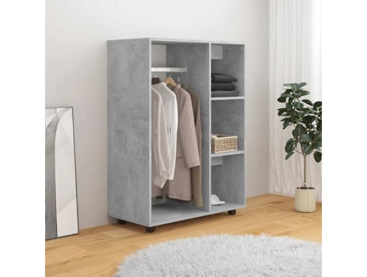 AKOZON Garde-robe Gris béton 80x40x110 cm Aggloméré - AKO7867917011801