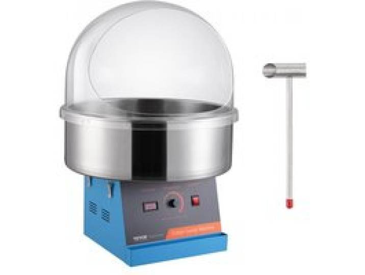 VEVOR Elektrische Suikerspinmachine, 1000W Suikerspinmachine, Commerciële Suikerspinmachine met Deksel, RVS Kom & Suikerlepel, Perfect voor Familiebijeenkomsten, Feesten (Blauw)