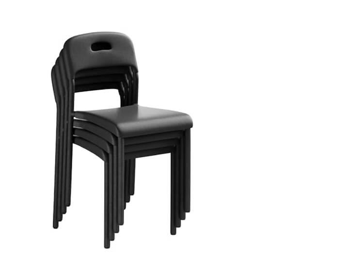 GarveeHome 4er-Set stapelbare Esszimmerstühle aus Kunststoff mit Metallbeinen – schwarz, pflegeleicht & robust für Küche, Wohnzimmer & Terrasse