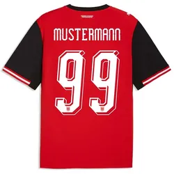 Puma Österreich 2026 Heimtrikot rot/schwarz mit Eigenname XL