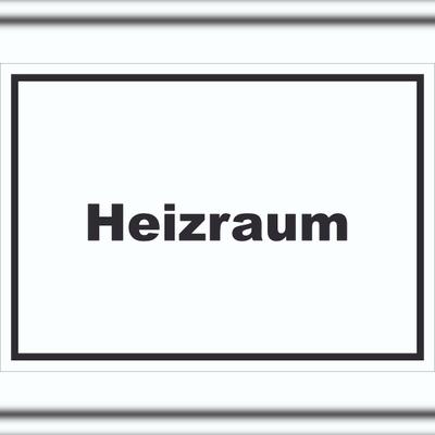 HB-Druck Heizraum Schild mit Text Heizung Wärme waagerecht A6 (105x148mm)