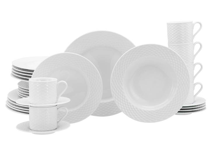 creaTable Kombiservice 30-tlg POLO, Weiß, Porzellan