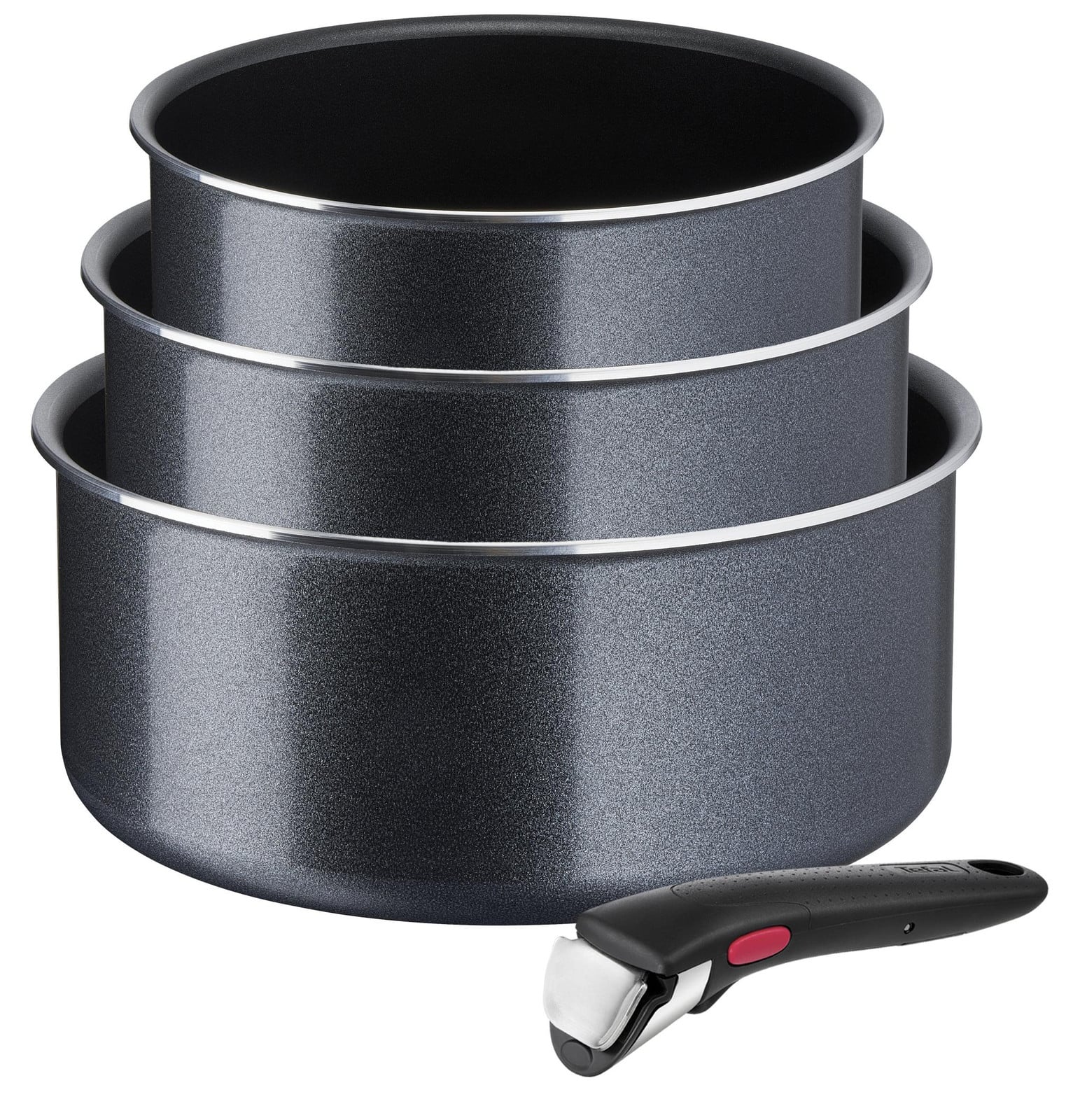 Tefal Ingenio L15890 Pannenset, Zwart, Aluminium met Titanium Coating en Temperatuurindicator