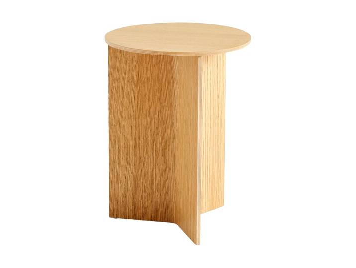 HAY Slit high Beistelltisch Ø35 cm Lacquered oak