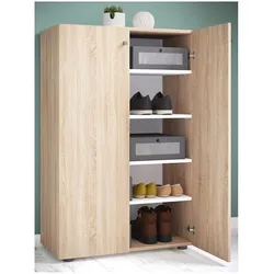 Ebuy24, Schuhschrank, Schuhschrank LonaXL5DT Eiche (70 x 39 x 110 cm)