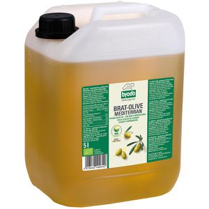 Byodo Olivenöl Brat-Olive Mediterran, nativ & raffiniert, BIO, hoch erhitzbar, im Kanister, 5 Liter