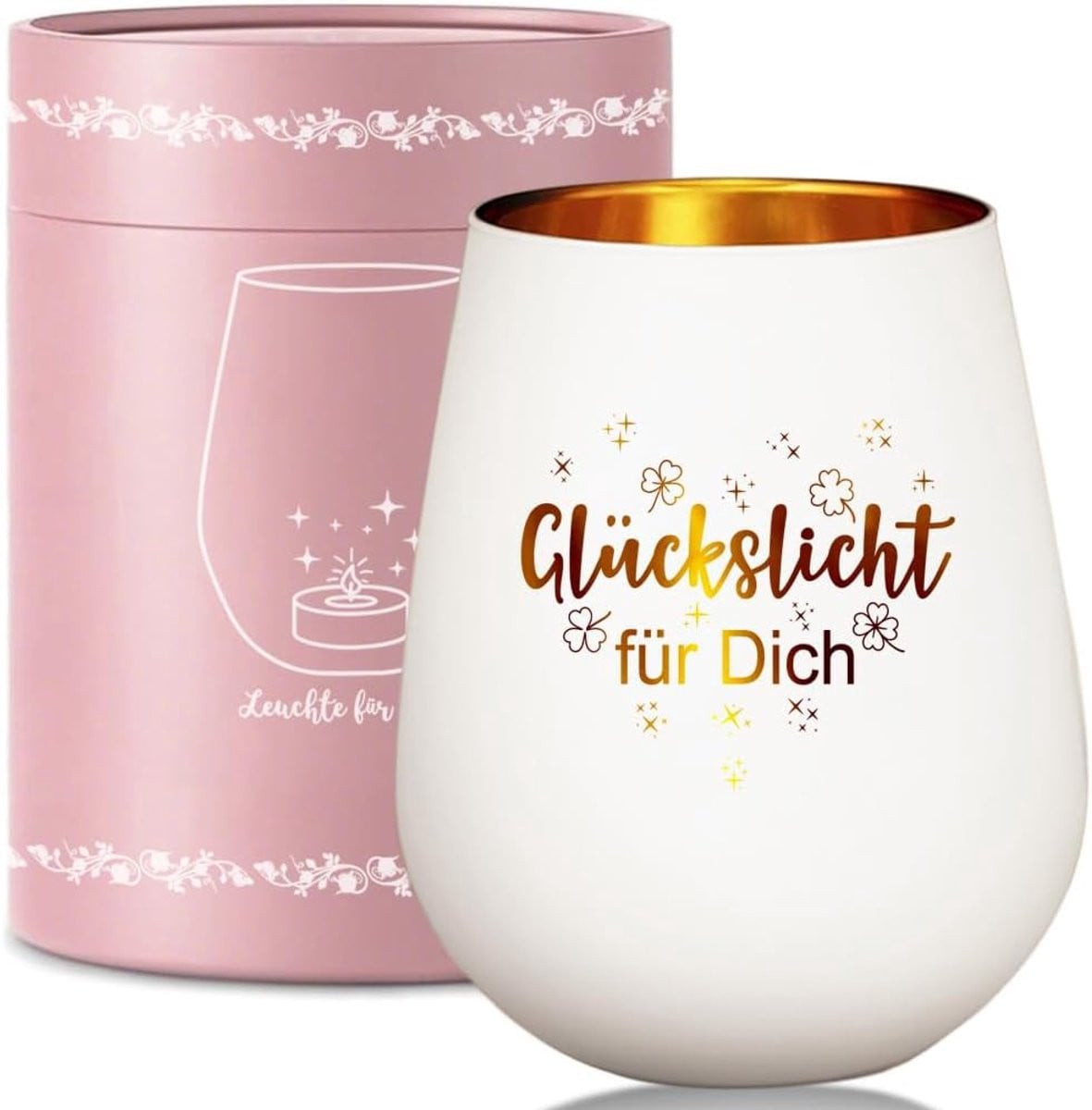 Windlicht Glas Theelichthouder met Gravure