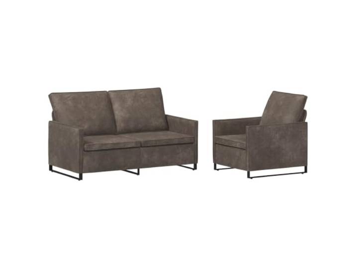 vidaXL Sofa-Set 2 pcs Dunkelgrau Kunstwildleder