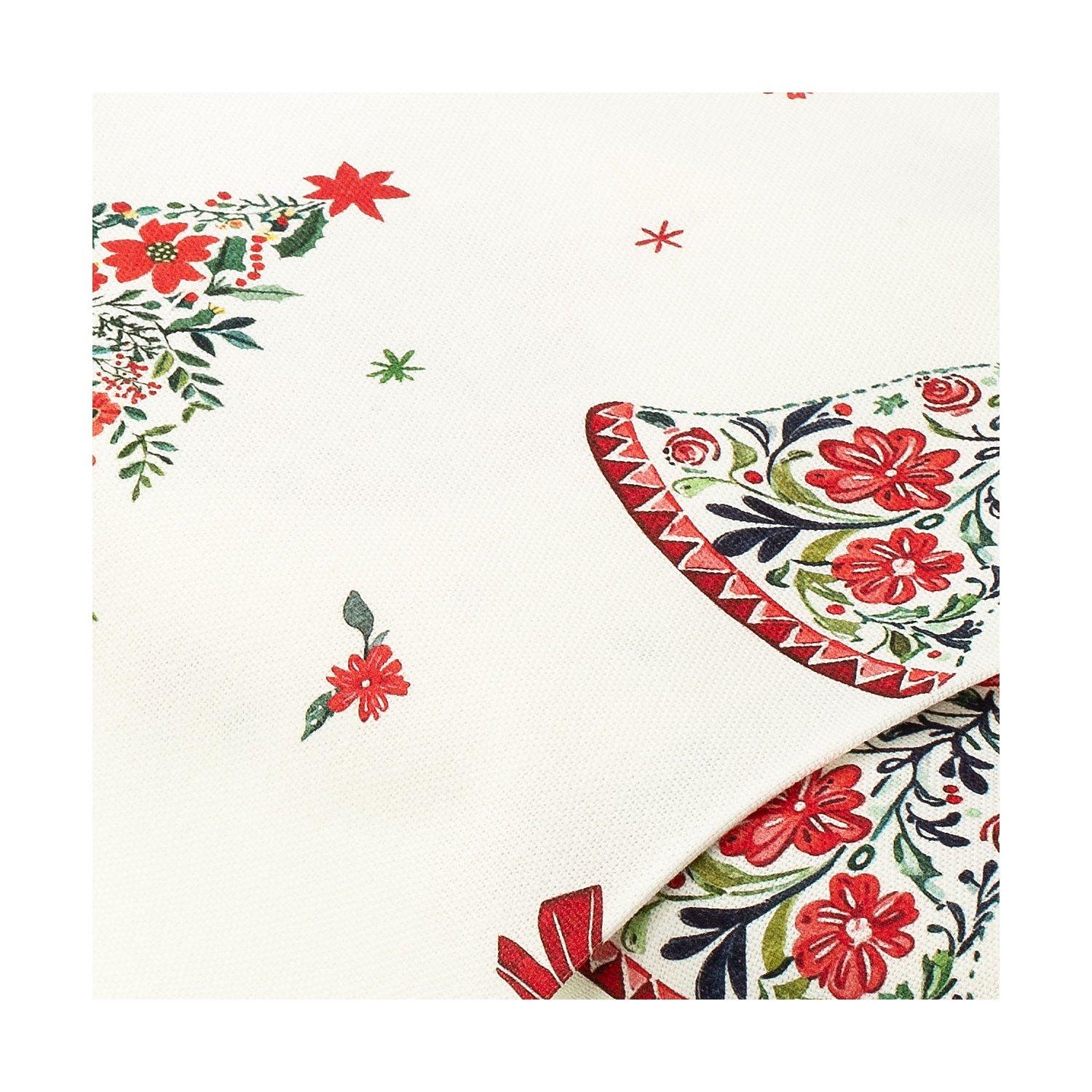 Baumwoll-Canvas Florale Weihnachtsmotive "Doreen", offwhite-color