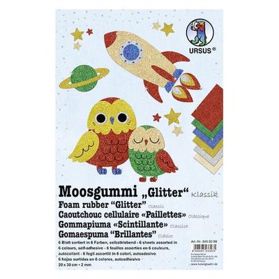 URSUS Moosgummi 'Glitter - Klassik', 20 x 30 cm, sortiert
