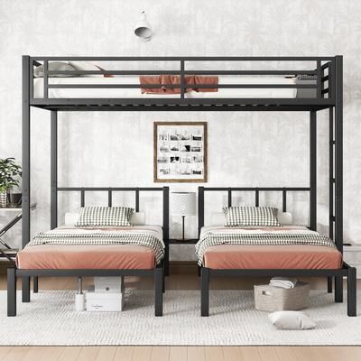 Telepassa Metal Detachable Triple Bunk Bed，Twin XL & Twin Size