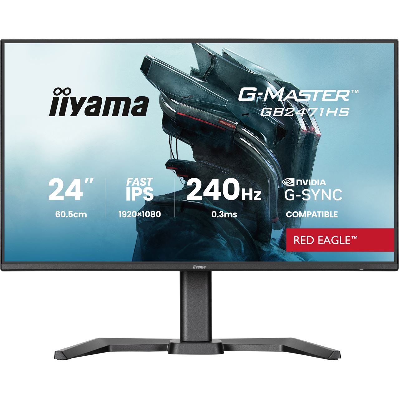 23,8" (60,47cm) iiyama G-MASTER GB2471HS-B1 schwarz 1920x1080 1x DisplayPort 1.2 / 2xHDMI 2.0