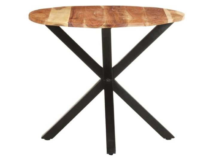 Beistelltisch aus massivem Akazienholz, 68x68x56 cm, industriell Massives Akazienholz, pulverbeschichtete Eisenbeine, stabile Konstruktion, einzigartige Maserung, Industrial-Design