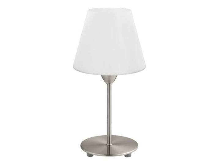 EGLO Lampe de table Damasco 1\, lampe de chevet en métal argenté et verre blanc\, lampe de salon avec interrupteur\, douille E14