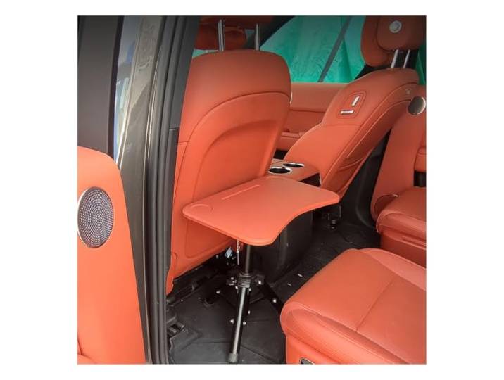 Ausziehbarer Wohnmobil-Esstisch mit verstellbarer Höhe und Tassenrillen for Wohnmobile, Wohnmobile und Camping(Orange)