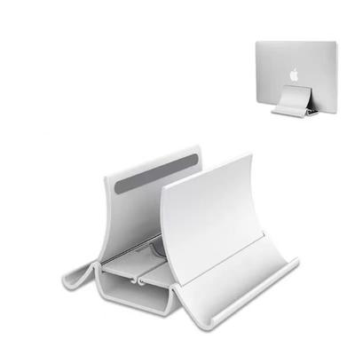 Vertical Laptop Stand With Gravity Lock Heat Dissipation Laptop Dock For Tablets And Notebooks white