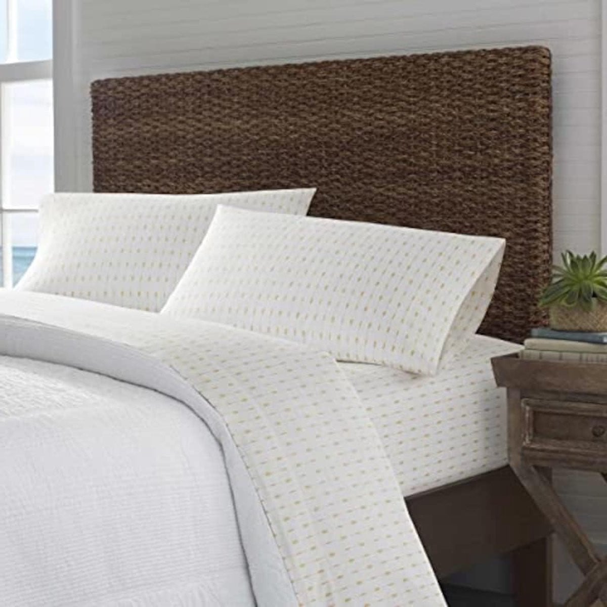 Lakenset van 100% katoen percal - Queen Size - Geel