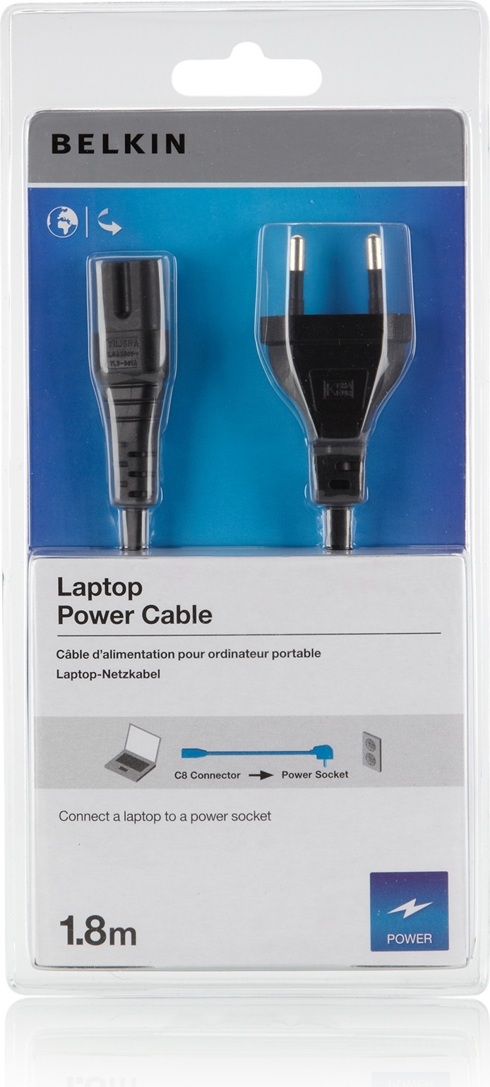 Belkin stroomkabel voor notebook, IEC 320 EN 60320 C5, 1,8 meter, zwart