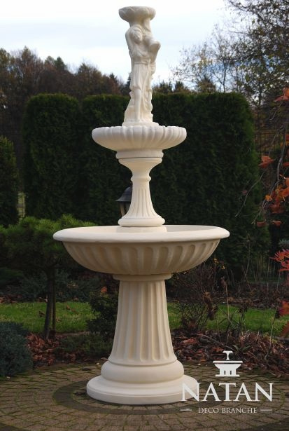 Zierbrunnen Springbrunnen 197cm Skulptur Brunnen Deko Garten Fontaine Teich