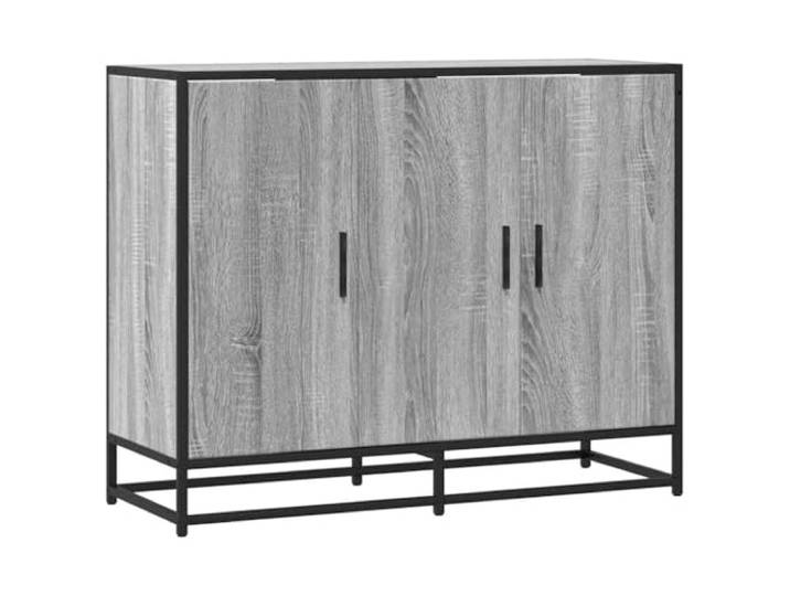 Sideboard Grau Sonoma 94x35x76 cm Holzwerkstoff Metallgestell, Holzwerkstoff, ergonomische Griffe, viel Stauraum, vielseitig nutzbar