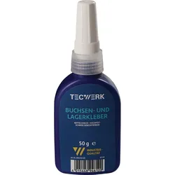 TECWERK Buchsen-/Lagerkleber hf.mv.grün 50 g Flasche hochfest 0,15 mm max. M20