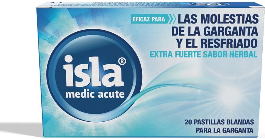 Isla Medic Acute Pastillas Blandas para Garganta Extra Fuerte Herbal 20 pastillas