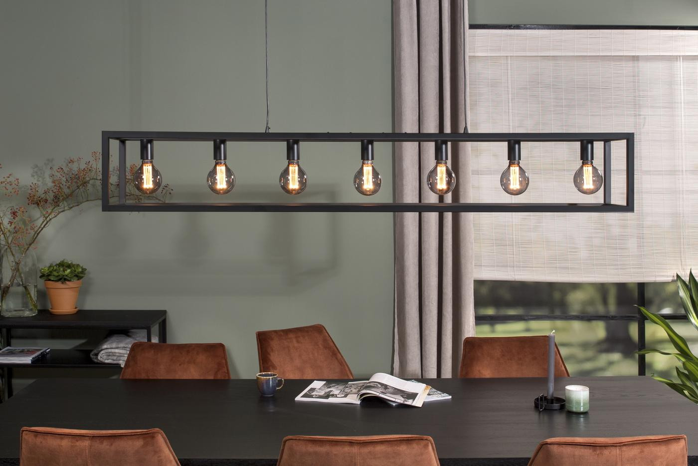 Hanglamp Mikey 7-lichts Zwart - Giga Meubel
