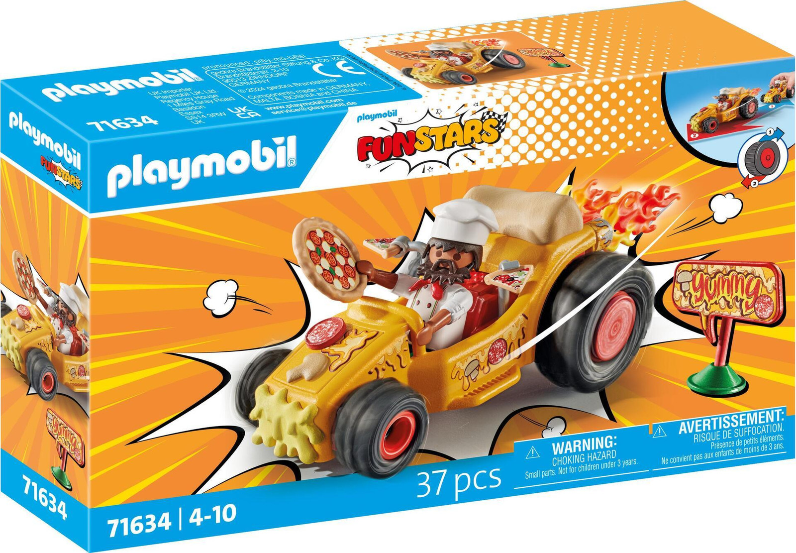 Playmobil 71634 Pizza Maker Kart met uitschuifbare motor, 1 figuur en 36 accessoires, multicolor