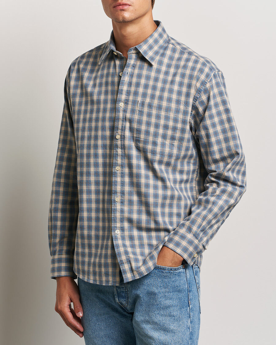 NN07 Deon Flannel Checked Shirt Blue men XXL Flerfarvet