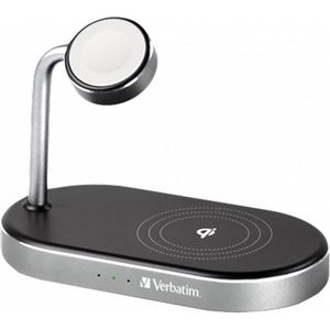 Verbatim Ladestation 3in1 Charger WCS-02, für Apple iPhone, Watch & Airpods, Induktion, 44W