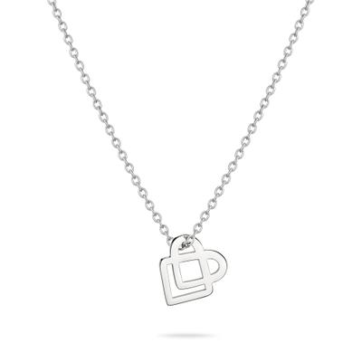 Kette mit Anhänger LIEBESKIND BERLIN "Schmuck Edelstahl Halskette Keep Loving Herz", silber (edelstahlfarben), Halsketten, Damen, Edelstahl, L: 45 B: 1,2mm, B:1,2mm