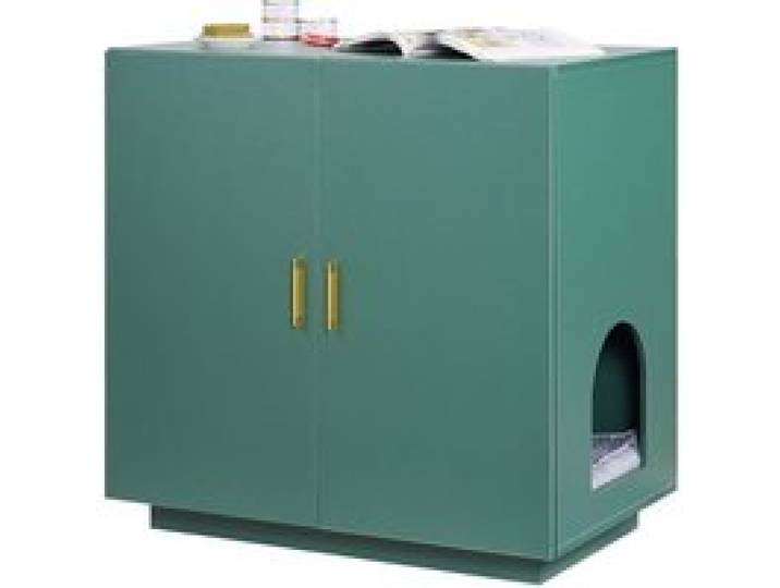 VEVOR Katzenschrank, 800x500x790 mm Katzenklo Schrank, Katzenkommode aus Holz mit Belüftungslöchern, Katzenhausmöbel mit Doppeltür, Beistelltisch, passend für die meisten Katzentoiletten
