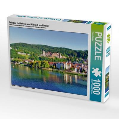CALVENDO Puzzle Schloss Heidelberg und Altstadt am Neckar | 1000 Teile Lege-Größe 64 × 48 cm Foto-Puzzle für glückliche Stunden